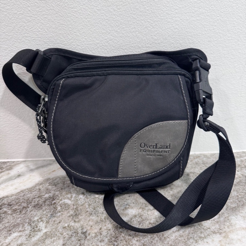 OverLand Equipment Black Ballistic Nylon Crossbody Shoulder Travel Bag Organizer